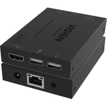 Vision HDMI-over-IP Receiver Ricevitore AV Nero (VISION - LIFETIME WARRANTY receiver only, transmitter needs to be purchased separately Transmits HDMI One-to-One or One-to-Many USB 1.1 Plug and play IR pass-though [TC-HDMIIPRX/3]