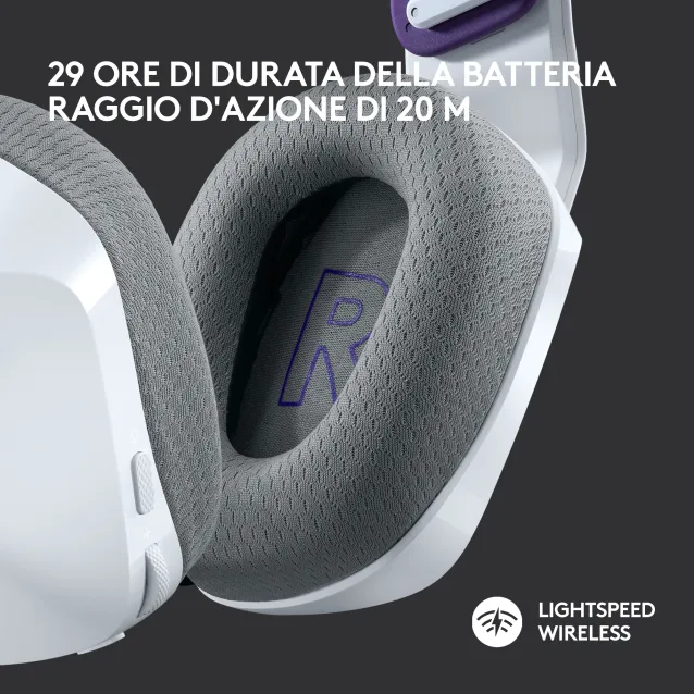 Cuffia con microfono Logitech G G733 Auricolare Wireless A Padiglione Giocare Bianco