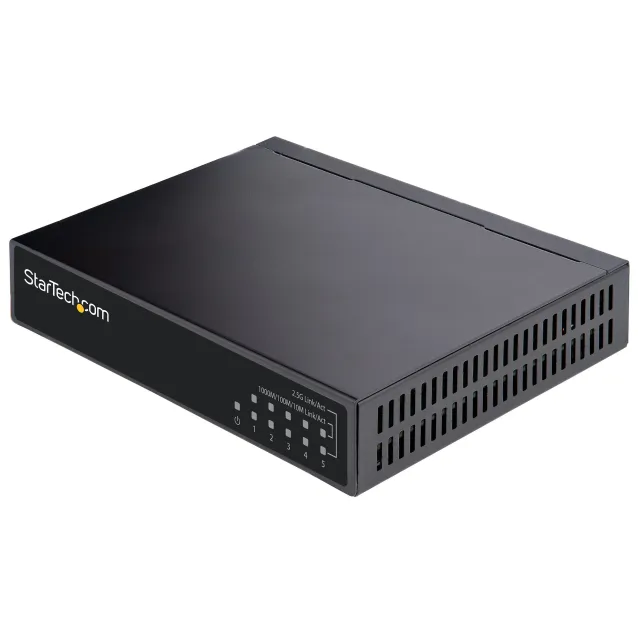 Switch di rete StarTech.com 2.5G Unmanaged - Gigabit 5 porte Ethernet 2.5GBASE-T Splitter Montaggio su guida DIN o a parete Multi-Gigabit Auto-MDIX 9K Jumbo [DS52000]