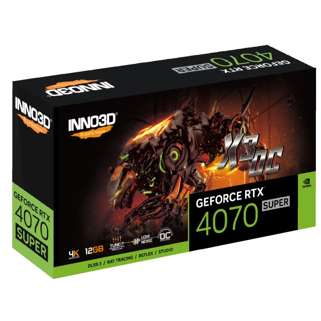 Scheda video Inno3D GEFORCE RTX 4070 SUPER X3 OC NVIDIA 12 GB GDDR6X [N407S3-126XX-186162L]