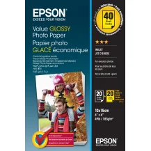 Carta fotografica Epson Value Glossy Photo Paper - 10x15cm 2x 20 Fogli (BOGOF) [C13S400044]