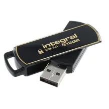 Integral 512GB Secure 360 Encrypted USB 3.0 unità flash tipo A 3.2 Gen 1 [3.1 1] Nero, Oro (512GB USB3.0 DRIVE SECURE360 BLACK SECURELOCK2 AES 256BIT SOFTWARE ENCRYPTION INTEGRAL) [INFD512GB360SEC3.0]