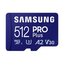 Memoria flash Samsung PRO Plus microSD Memory Card 512GB (2023), USB Reader incluso [MB-MD512SB/WW]