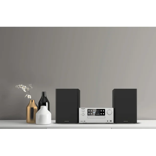 Kenwood Electronics M-925DAB-S set audio da casa Microsistema per la 50 W Nero, Argento