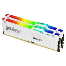 Memoria Kingston Technology FURY Beast 32 GB 5600 MT/s DDR5 CL40 DIMM (Kit da 2 moduli) White RGB XMP [KF556C40BWAK2-32]