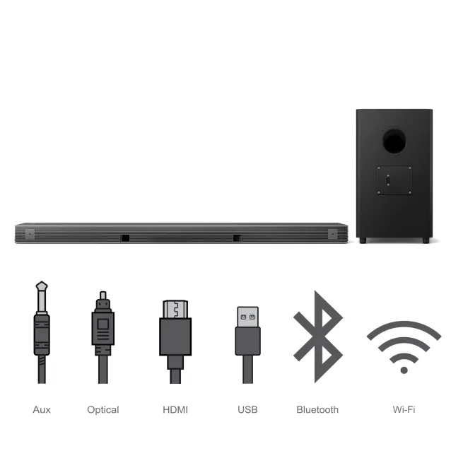 Altoparlante soundbar TCL 9 Series Soundbar TS9030 Dolby Atmos 3.1 con subwoofer wireless per TV compatibile Google Assistant & Apple Airplay (tecnologia RayDanz, Chromecast integrato, HDMI ARC, kit montaggio a parete incluso, telecomando, tre modalità di suoo) [TS9030]