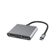 Microconnect USB3.1CHDMIX2 adattatore grafico USB Nero (USB-C to HDMI X2 Female - splitter Multi-Monitor Adapter HDMI1.4 Video resolution Up 4K@30Hz, Plug & Play Warranty: 300M) [USB3.1CHDMIX2]