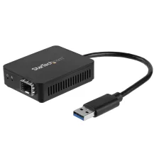 StarTech.com Convertitore da USB 3.0 a fibra ottica - Adattatore compatto SFP aperto di rete Gigabit Compatibile con adattatore in Multimodale (MMF) / Fibra Monomodale (SMF) [US1GA30SFP]