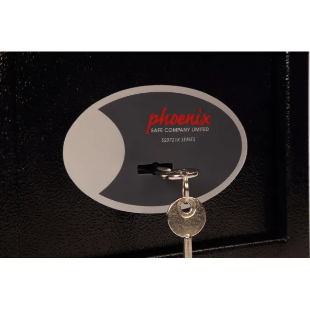 Phoenix Safe Co. Compact Cassaforte a muro Nero 4 L Acciaio (Phoenix Home Office Security Key Lock Black DD) [SS0721K]
