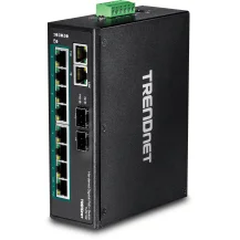 Trendnet TI-PG102 switch di rete Non gestito Gigabit Ethernet [10/100/1000] Supporto Power over [PoE] Nero (TRENDnet 10-Port Hardened Industrial PoE+ DIN-Rail Switch [2Years warranty]) [TI-PG102]