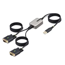 StarTech.com 2P6FFC-USB-SERIAL adattatore per inversione del genere dei cavi USB-A 2 x DB-9 RS-232 Nero, Grigio (4M 2-PORT USB SERIAL CABLE - TO DUAL DB9 RS232 ADAPTER) [2P6FFC-USB-SERIAL]