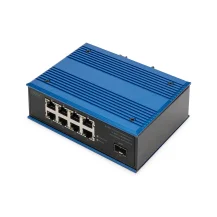 Switch di rete Digitus PoE Gigabit Ethernet a 8 porte, industriale, non gestito, 1 collegamento SFP [DN-651137]