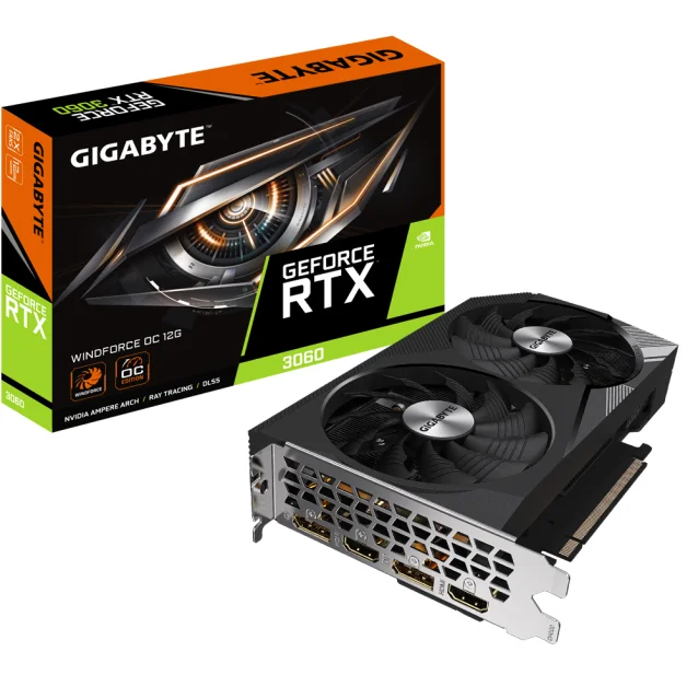 Scheda video Gigabyte RTX 3060 Windforce OC 12G NVIDIA GeForce 12 GB GDDR6 [GV-N3060WF2OC-12GD]