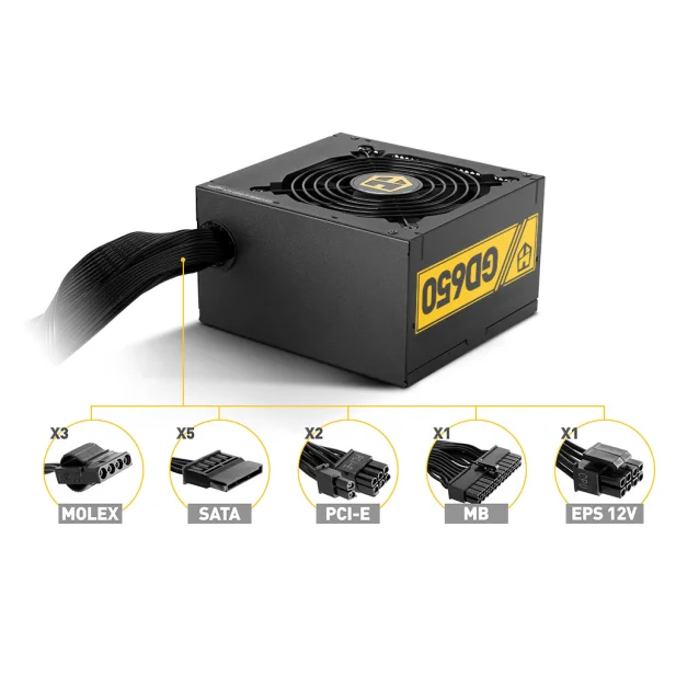 NOX HUMMER GD650 80 PLUS Gold alimentatore per computer 650 W 24-pin ATX Nero [NXHUMMER650GD]