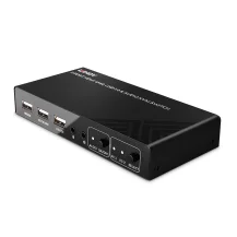 Lindy 32809 switch per keyboard-video-mouse [kvm] Nero (2 Port HDMI 4K60, USB 2.0 & - Audio KVM Switch Warranty: 24M) [32809]