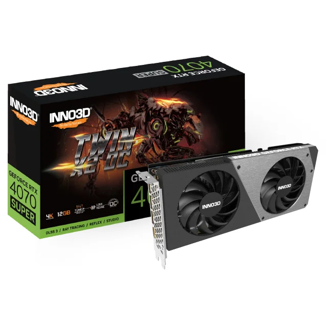 Scheda video Inno3D GEFORCE RTX 4070 SUPER TWIN X2 OC NVIDIA 12 GB GDDR6X [N40782-126X-186162N]