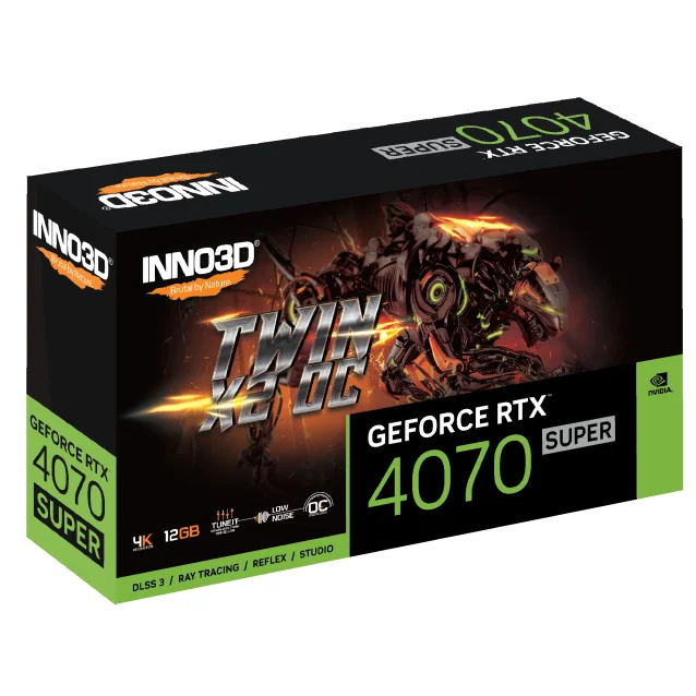 Scheda video Inno3D GEFORCE RTX 4070 SUPER TWIN X2 OC NVIDIA 12 GB GDDR6X [N40782-126X-186162N]