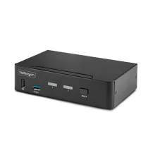 StarTech.com KVM Switch DisplayPort a 2 porte, Display singolo 8K 60Hz / 4K 144Hz, DP 1.4, porte USB 3.0, 4 2.0 HID, Commutazione con hot keys, Conforme TAA - Indipendente dal SO, Case in metallo (2-PORT DISPLAYPORT SWITCH 60HZ HOTK [D86A2-2-PORT-8K-KVM]