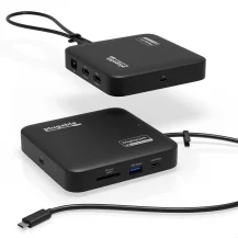 Plugable Technologies USBC-6950PDZ replicatore di porte e docking station per laptop Cablato USB 3.2 Gen 2 [3.1 2] Type-C Nero (Plugable 7 Port USB-C Hub Dual HDMI Dock) [USBC-6950PDZ]