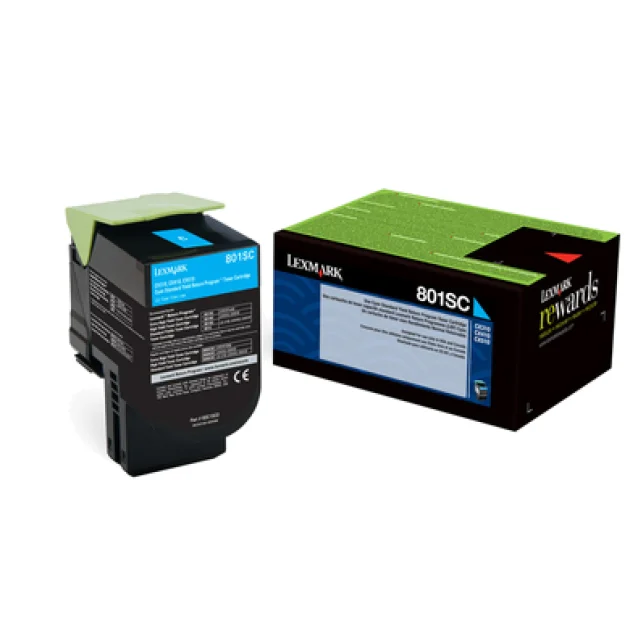 Lexmark 802SC cartuccia toner 1 pz Originale Ciano [80C2SC0]