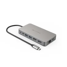 Hub USB HYPER Dual 4K HDMI 10-in-1 USB-C For M1/M2 MacBooks tipo-C 104 Mbit/s Argento [HDM1HBUGL]