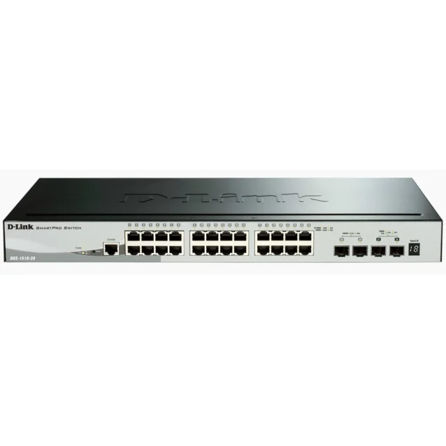 Switch di rete D-Link DGS-1510 Gestito L3 Gigabit Ethernet (10/100/1000) Nero [DGS-1510-28X/E]