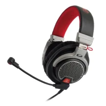 Cuffia con microfono Audio-Technica ATH-PDG1A cuffia e auricolare Cablato A Padiglione Giocare Nero, Rosso [ATH-PDG1a]