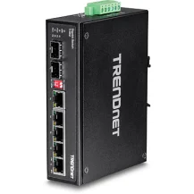 Trendnet TI-G62 switch di rete Non gestito L2 Gigabit Ethernet [10/100/1000] Nero (TRENDnet 6-port hardened Industrial Switch [5 / 1 shared SFP dedicated SFP] [2Years warranty]) [TI-G62]