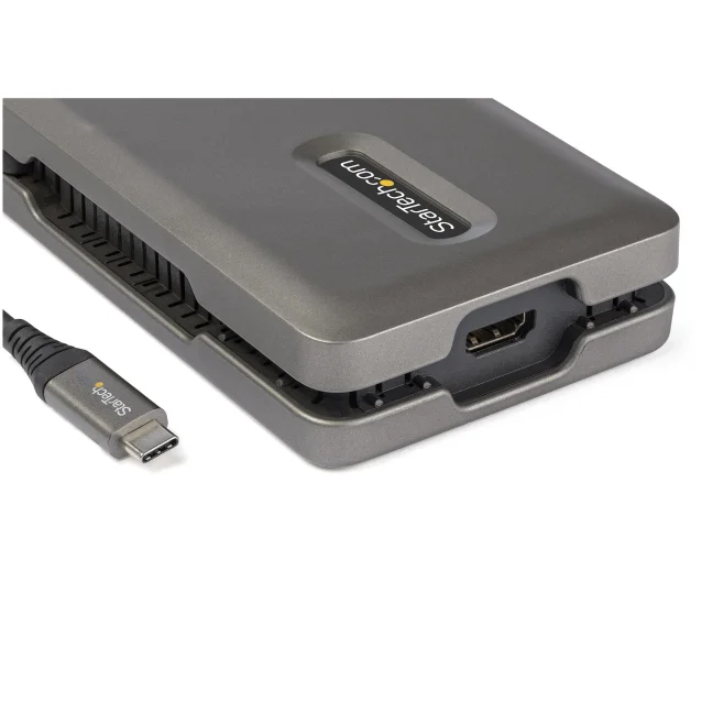 StarTech.com Adattatore Multiporta USB C - Da a HDMI 2.0 4K 60Hz Hub 2 Porte 10Gbps 100W Power Delivery Pass-through GbE SD/MicroSD Mini DockStation Type-C Cavo da 25cm [DKT31CSDHPD3]