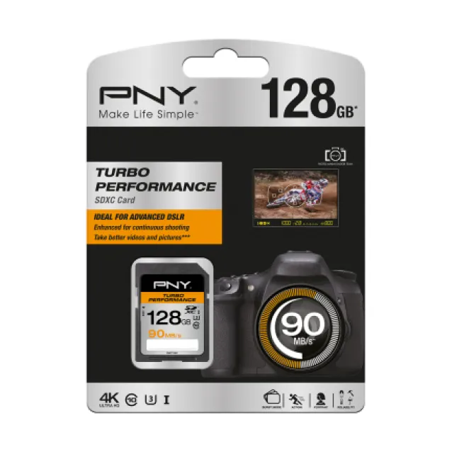 Memoria flash PNY Turbo Performance 128 GB SDXC UHS-I Classe 10 [SD128TURPER90-EF]