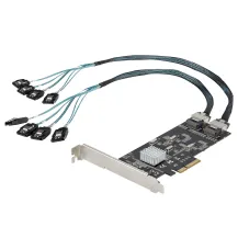 StarTech.com Scheda SATA PCI Express a 8 porte - Adattatore/convertitore GEN 2 per SSD/HDD 3 con 4 Controller Host di Espansione PCIe x Gen III 6 Gbps (8 PORT PCIE CARD X4 6GBPS EXPANSION CA [8P6G-PCIE-SATA-CARD]
