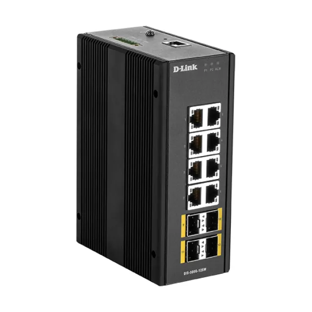Switch di rete D-Link DIS‑300G‑12SW Gestito L2 Gigabit Ethernet (10/100/1000) Nero [DIS-300G-12SW]