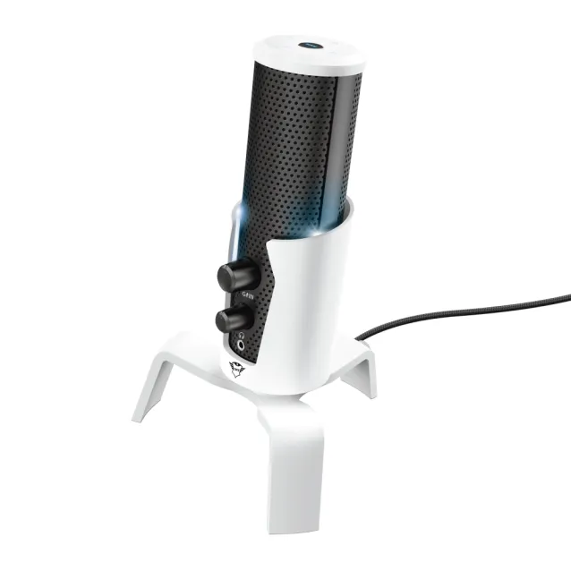 Microfono Trust GXT 258W Fyru USB 4-in-1 Streaming Nero, Bianco