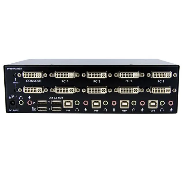 StarTech.com Switch KVM Dual DVI USB 4 porte con audio e hub 2.0 [SV431DD2DUA]
