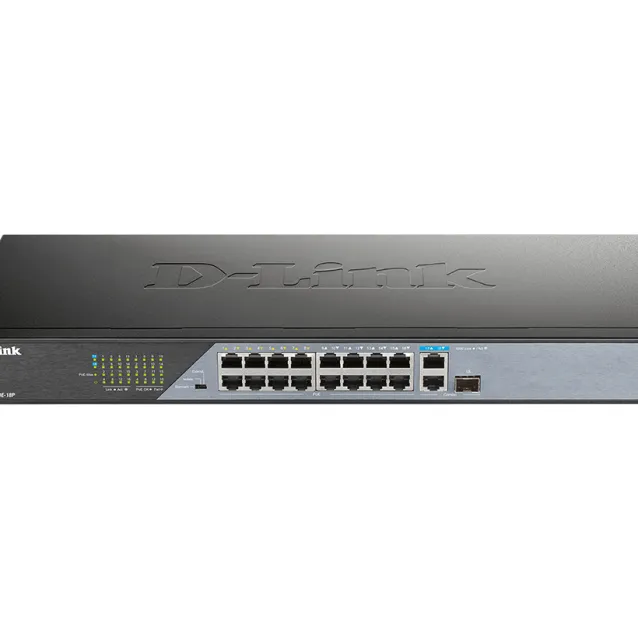 D-Link DSS-100E-18P switch di rete Non gestito Fast Ethernet (10/100) Supporto Power over (PoE) Nero [DSS-100E-18P]