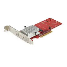 StarTech.com Adattatore X8 per due unità SSD PCIe M.2 - 3.0 (X8 DUAL PCIE ADAPTER FOR NVME / AHCI SSDS) [PEX8M2E2]