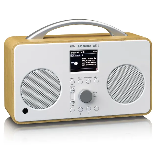 Lenco PIR-645WH radio Portatile Digitale Bianco, Legno [PIR645WH]