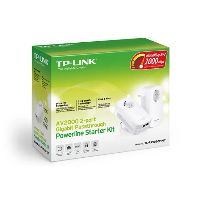 Powerline TP-Link TL-PA9020P KIT 1000 Mbit/s Collegamento ethernet LAN Bianco 2 pz [TL-PA9020P V3]