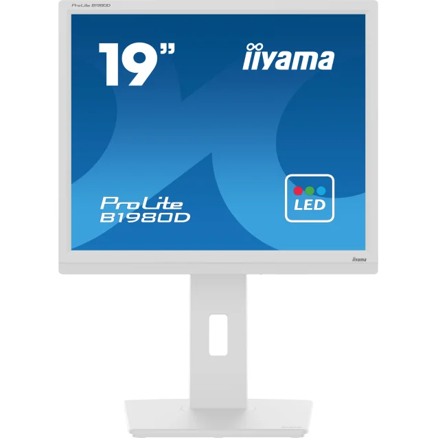 iiyama ProLite B1980D-W5 Monitor PC 48,3 cm [19] 1280 x 1024 Pixel SXGA LCD Bianco (19 B1980D-W1 - 19 White LED Height Adjustable VGA and DVI) [B1980D-W5]