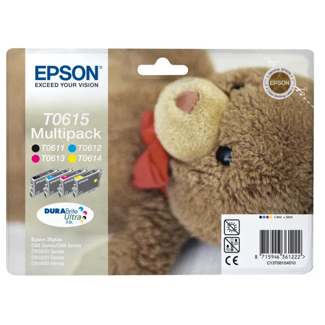 Cartuccia inchiostro Epson Teddybear Multipack 4 colori [C13T06154010]