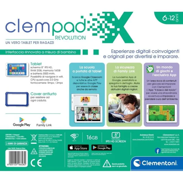 Tablet per bambini Clementoni 16628 tablet da bambino 16 GB Wi-Fi Bianco