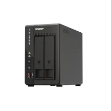 Server NAS QNAP TS-253E Tower Collegamento ethernet LAN Nero J6412 (QNAP TS-253E-8G 4TB [Seagate Exos] 2-bay desktop NAS; Intel Celeron 4C 2.0GHz; burst 2.6GHz; onboard 8GB RAM; 2 x HDMI 1.4b; 2x M.2 2280 PCIe slots; 2.5GbE; USB 3.2 Gen2 Type A; U [TS-253E-8G/4TB-EXOS]