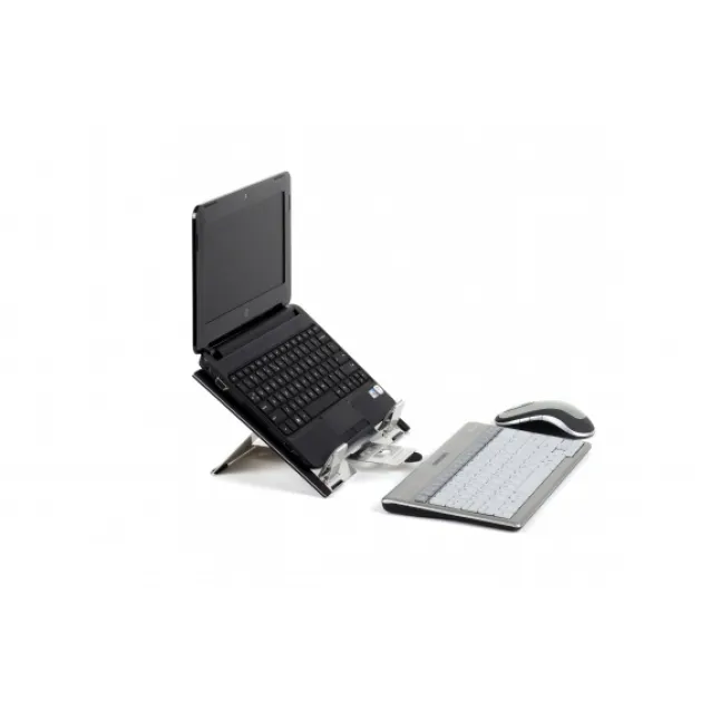 BakkerElkhuizen FlexTop 270 12 Supporto per computer portatile Nero, Grigio 33,8 cm [13.3] (The Bakker Elkhuizen is a lightweight [180g] compact and collapsible laptop stand. Ideal for mobile users wishing to improve the poor posture promot [BNEFT27012]
