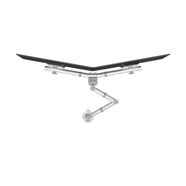Dataflex Viewgo braccio porta monitor - scrivania 132 (Dataflex dual arm silver desk clamp and bolt through mounts depth adjustment [1Year warranty]) [48.132]