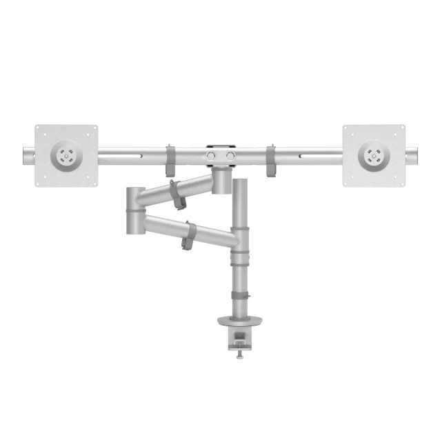 Dataflex Viewgo braccio porta monitor - scrivania 132 (Dataflex dual arm silver desk clamp and bolt through mounts depth adjustment [1Year warranty]) [48.132]