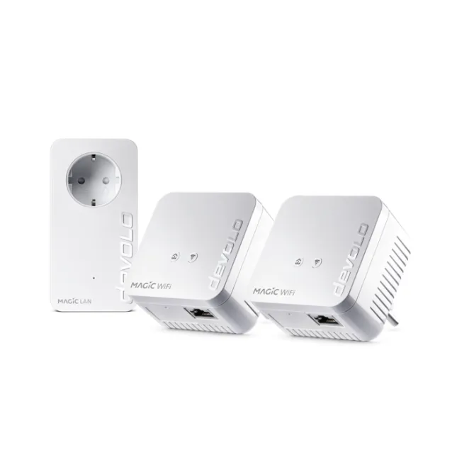 Powerline Devolo Magic 1 WiFi mini Network Kit 1200 Mbit/s Collegamento ethernet LAN Wi-Fi Bianco 3 pz [8577]