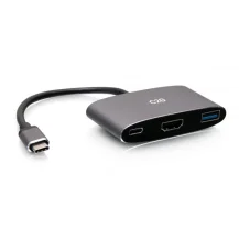 C2G Mini dock USB-C 3 in 1 con HDMI, USB-A e tecnologia Power Delivery fino a 100 W - 4k 60 Hz (C2G USB C Docking Station to 3.0 & station / Thunderbolt HDMI) [C2G54460]