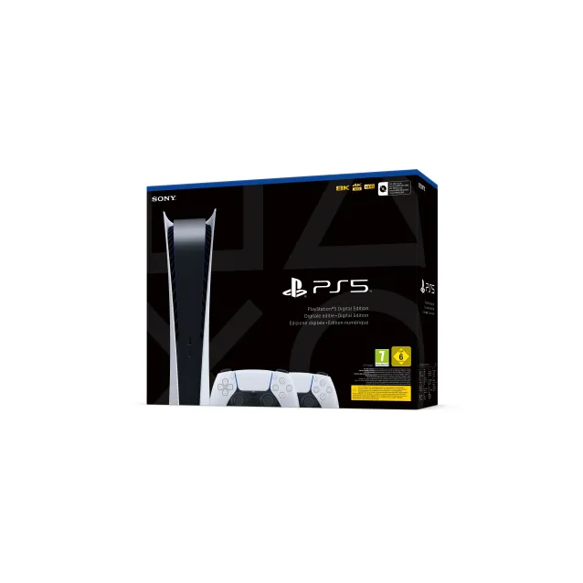 Console Sony PlayStation 5 Digital Edition + 2 DualSense 825 GB Wi-Fi Nero, Bianco [1000036486]