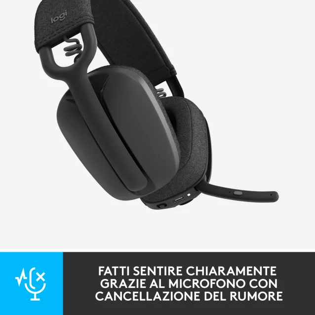 Cuffia con microfono Logitech Zone Vibe 100 Auricolare Wireless A Padiglione Musica e Chiamate Bluetooth Grafite