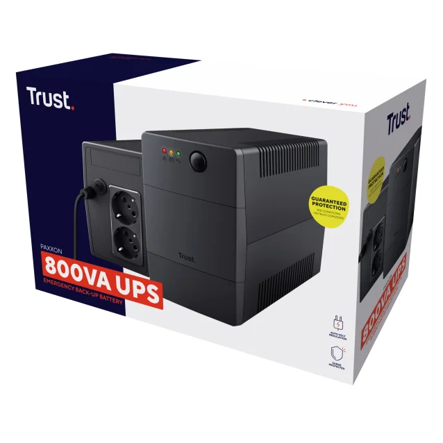 Trust Paxxon gruppo di continuità (UPS) 0,8 kVA 480 W 2 presa(e) AC [23503]